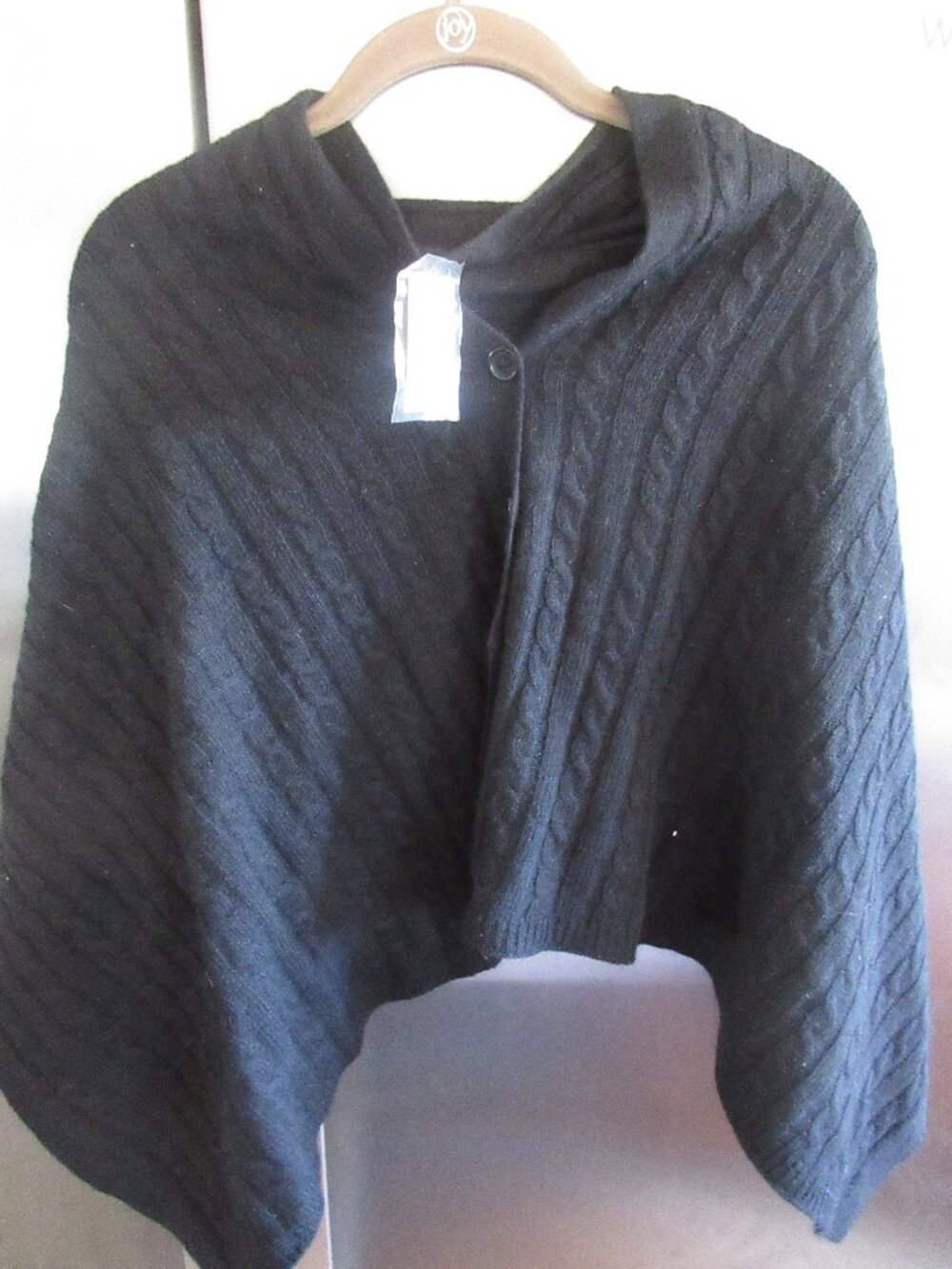 top it off new nwt black cable knit topper wrap 3 in 1